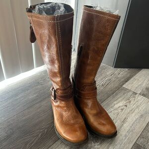 Bed Stu mid calf tan leather boots sz 8